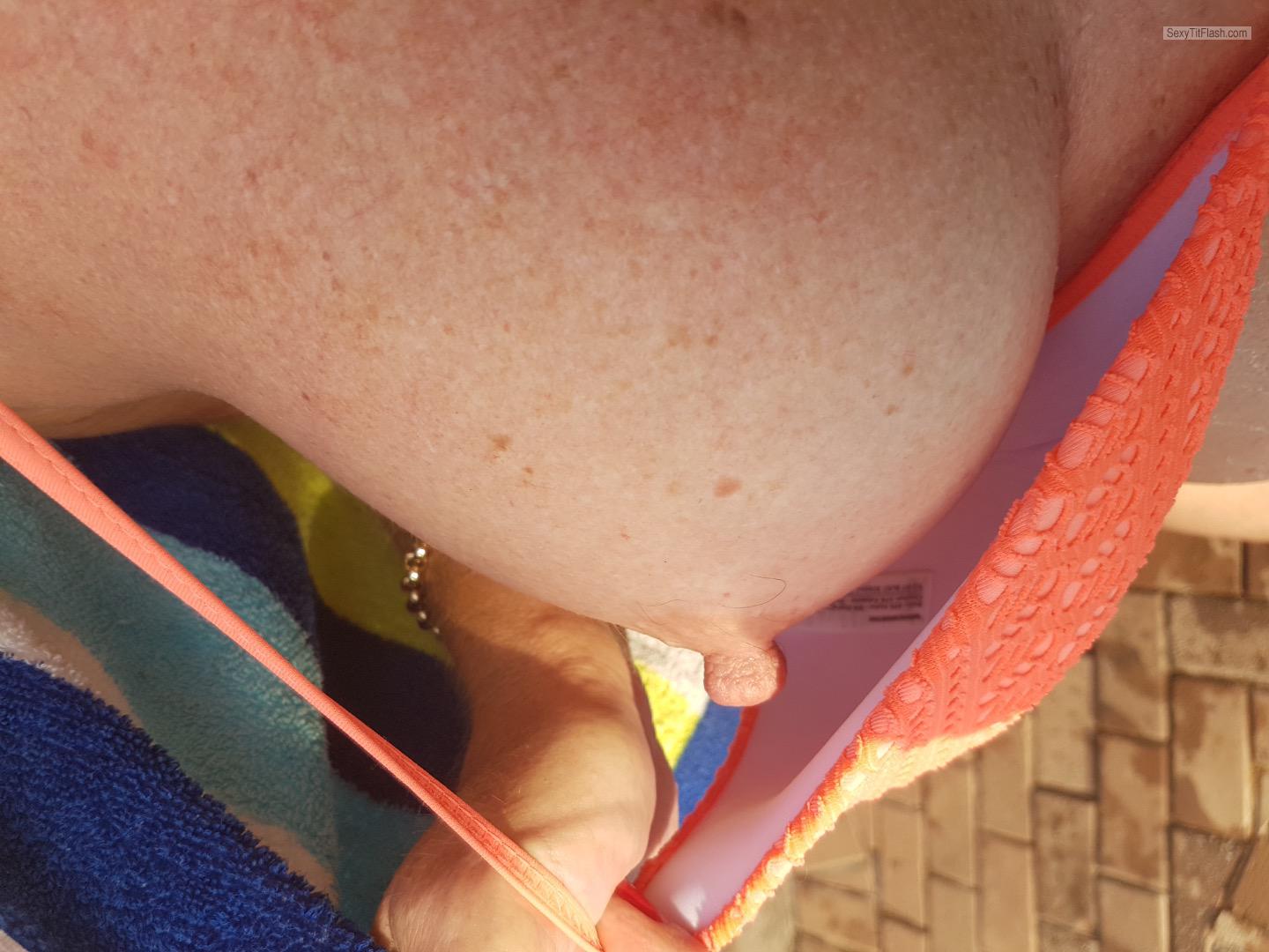 Tit Flash: My Medium Tits - Nip from South Africa